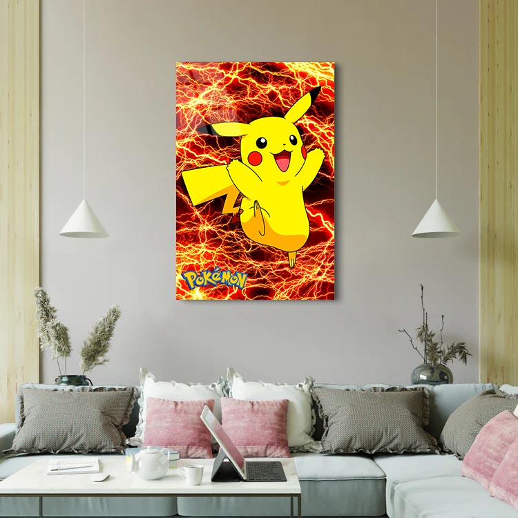 Red Lightning Pikachu - Pokemon - Glass