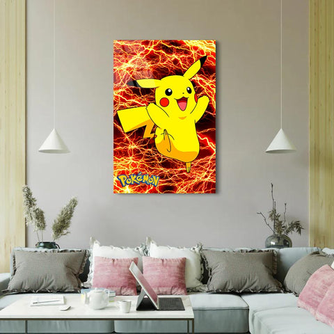 Red Lightning Pikachu - Pokemon - Glass