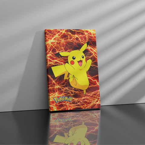 Red Lightning Pikachu - Pokemon - Canvas