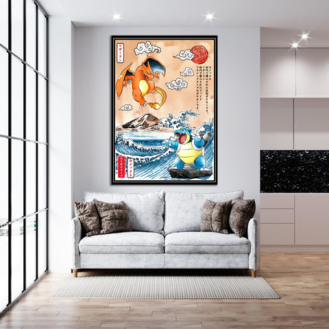 Charizard & Blastoise - Pokemon - Canvas