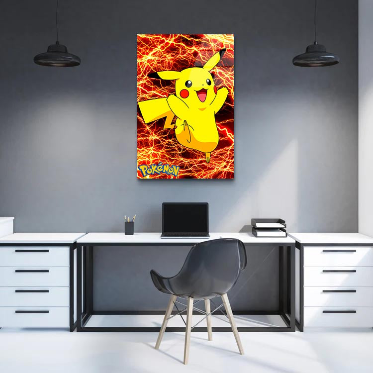 Red Lightning Pikachu - Pokemon - Glass