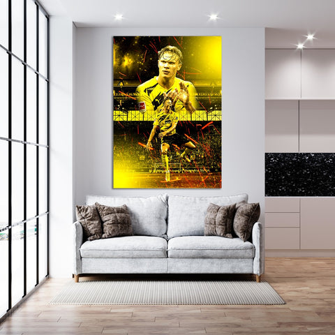 Golden Haaland - Soccer - Canvas