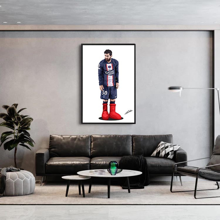 Messi's Bold Red Boots - Soccer - Poster